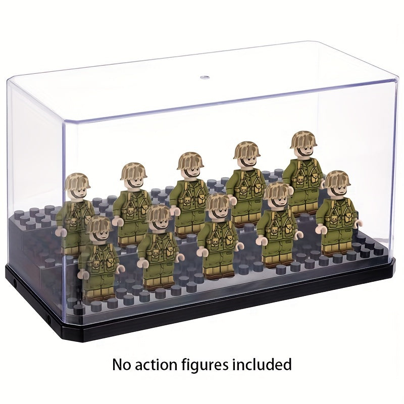 Building Block Doll Display Box Dustproof Storage For Figure Dolls Car Model Toy