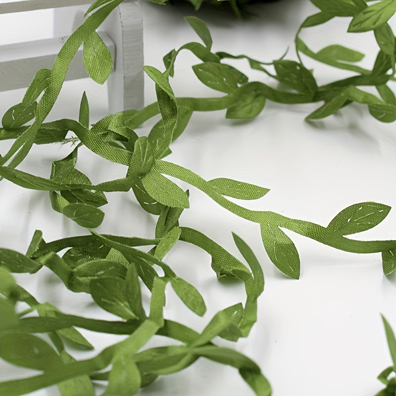 20 Yards Olive Green Leaves Leaf Trim Ribbon for DIY Craft Party Wedding Decor