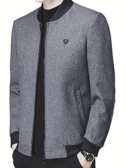 Men's Woolen Coat Casual Long Sleeve Cotton Thickened Jacket