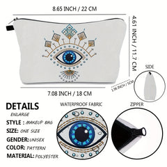 Evil Eye Pattern Travel Toiletry Bag Portable Cosmetic Storage Makeup Pouch