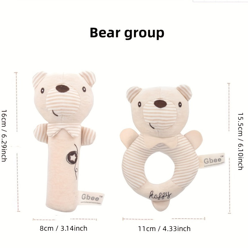 Organic Cotton Hand Rattle Stick Baby Soothing Rattle Toy