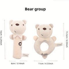 Organic Cotton Hand Rattle Stick Baby Soothing Rattle Toy
