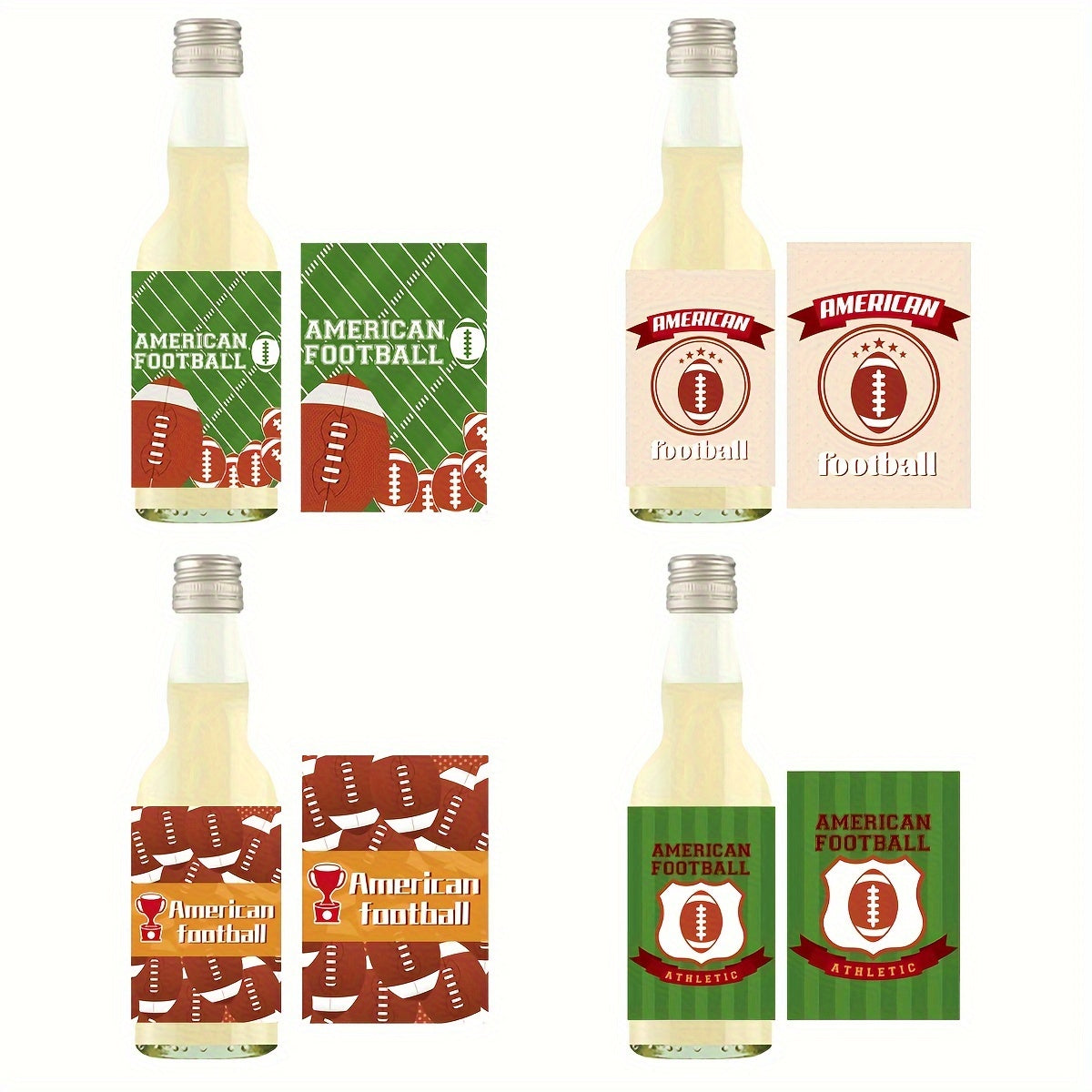 12pcs Sport Themed Red Wine Bottle Stickers for Party Decorations
