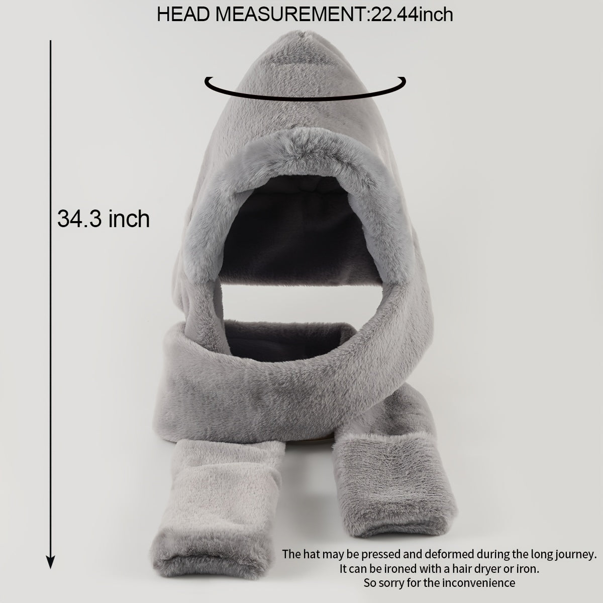 Winter Hats Scarves Gloves Warm Plush Three-piece Suit Valentine