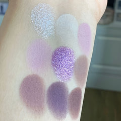 9-Color Purple Eyeshadow Palette, Velvet Finish, Matte & Shimmer