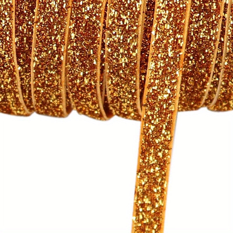 5 Yards 10mm Glitter Velvet Ribbon DIY Gift Wrapping Hair Bows Wedding Party