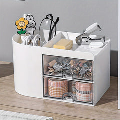 Desktop Pen Holder Storage Box with Small Drawer