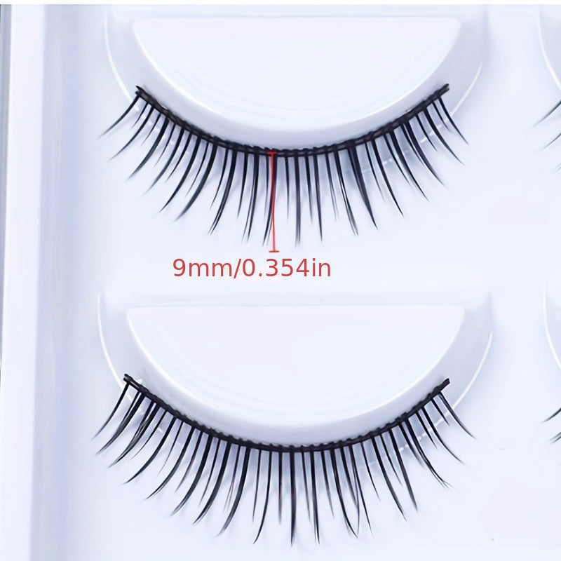 5 Pairs Natural Thick Style False Eyelashes With Glue