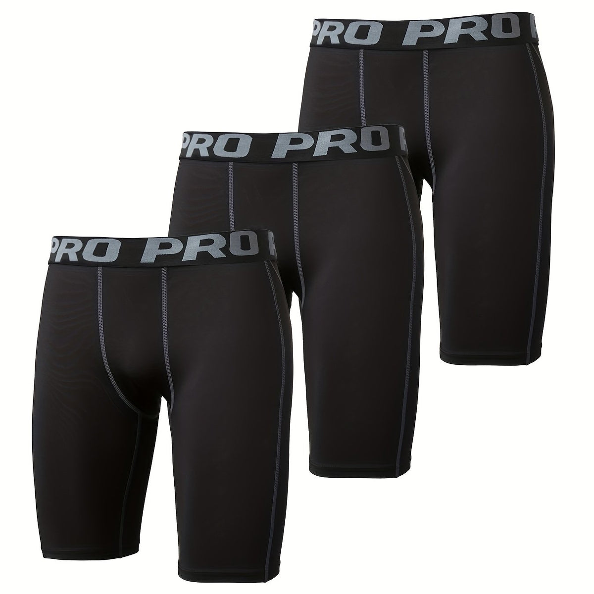 3pcs Men's Quick Drying Compression Fitness Shorts
