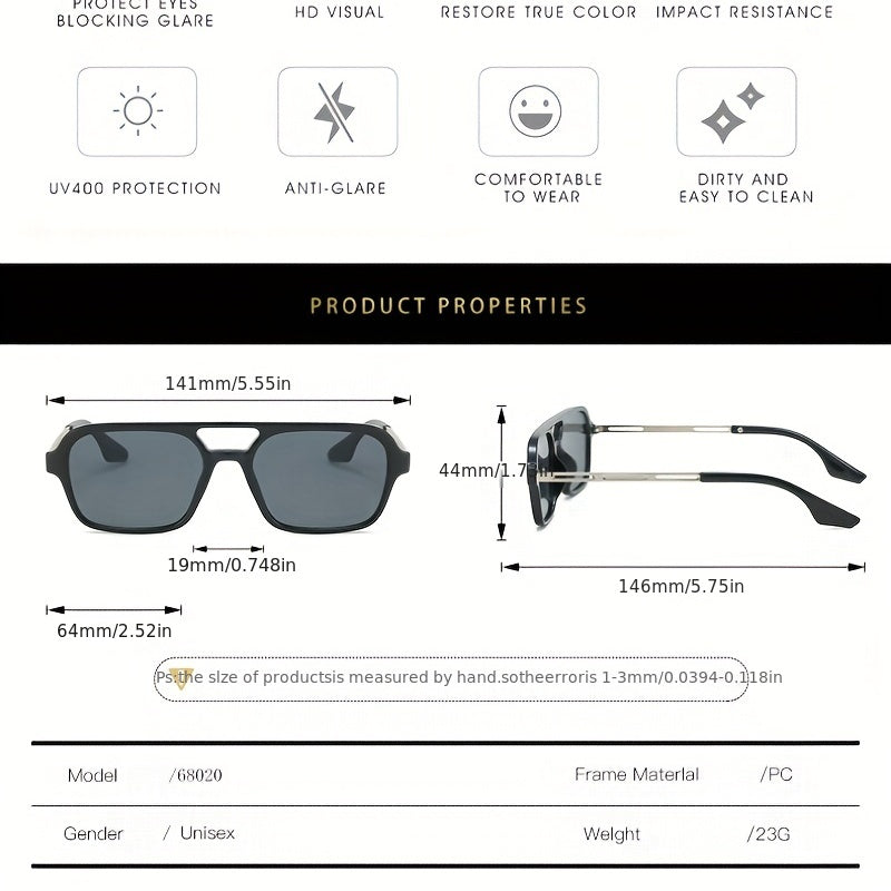 Top Bar Aviator Sunglasses Retro Tortoiseshell UV400 Sun Shades