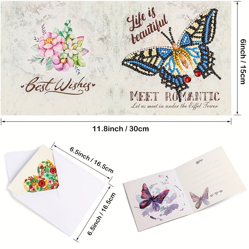 1pc Diamond Painting DIY Greeting Card Artificial Diamond Embroidery