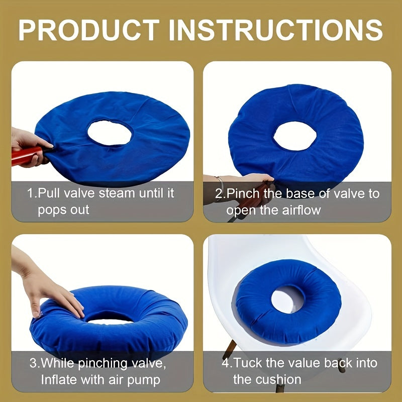 Donut Tailbone Pillow Memory Foam Seat Cushion with Pump