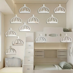 12pcs Crown Acrylic Mirror Stickers Self Adhesive Waterproof