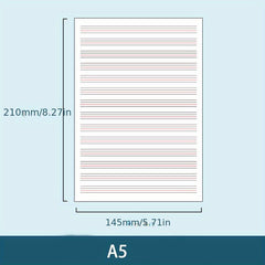 60 Pages A5 B5 Loose Leaf Notebook with Checkered Blank and Lined Styles