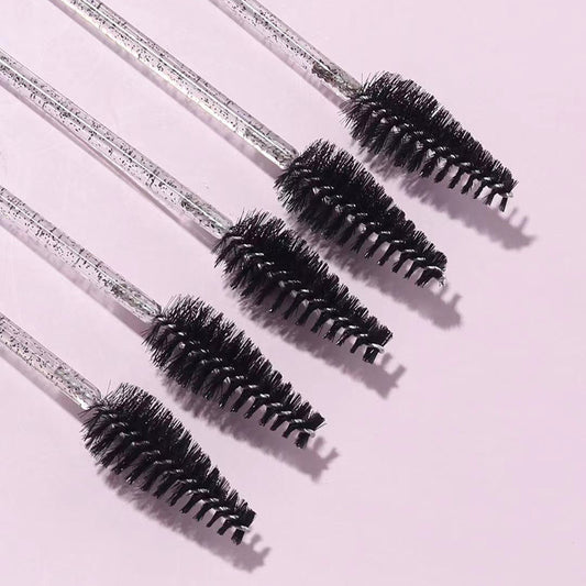 25pcs Glitter Eyebrow Eyelash Brushes Comb Mascara Wands