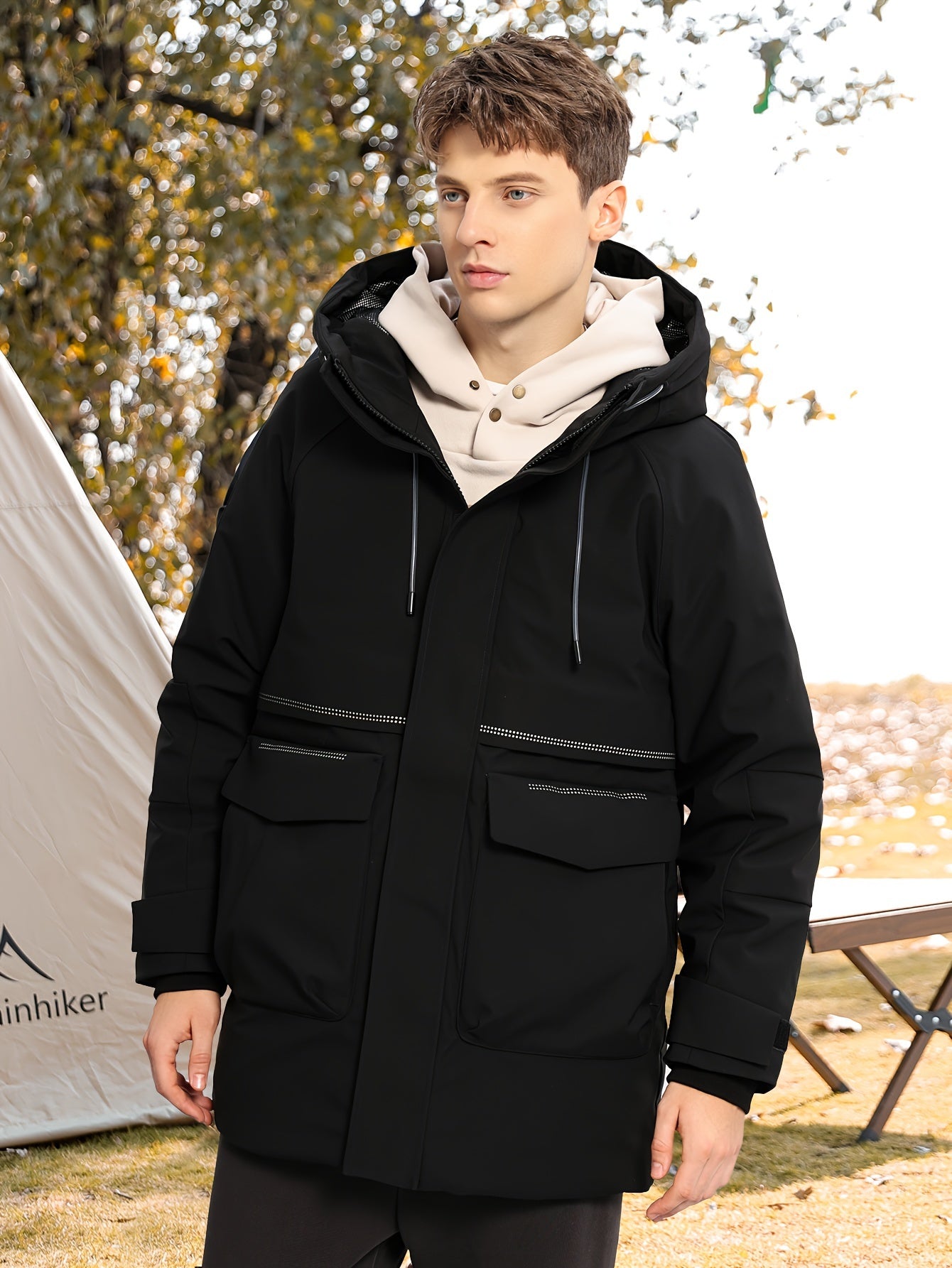 Men's Outdoor Warm Thermal Hooded Jacket for Autumn & Winter