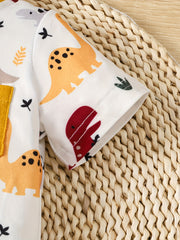 2pcs Infant Boys Dinosaur T-shirt & Shorts Set Casual Summer Clothes