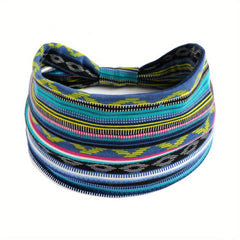 Retro Printed Elastic Bundle Hairband Middle Knotted Cross Sports Yoga Hairband