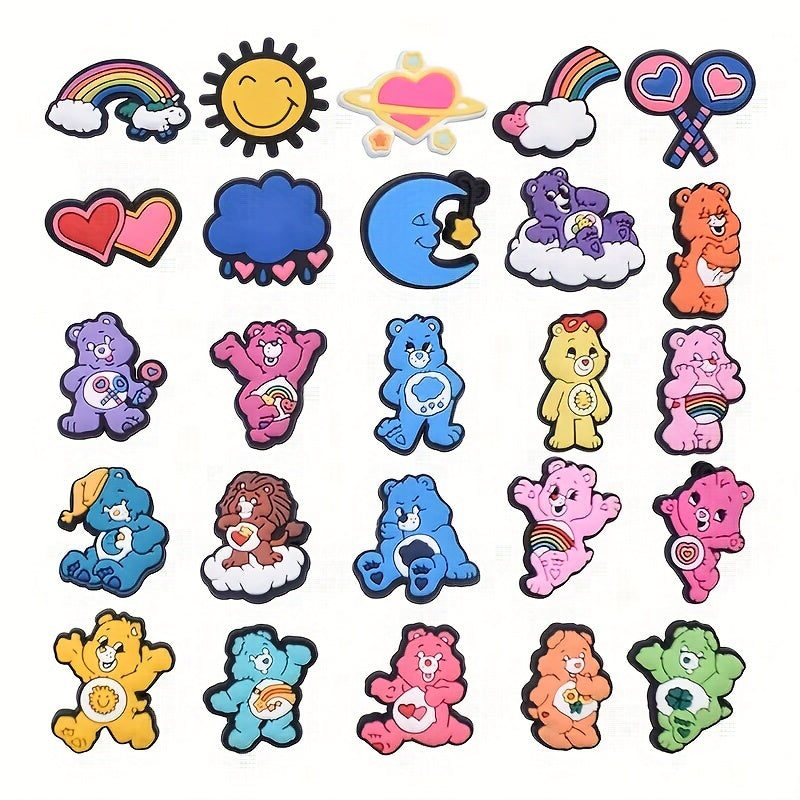 25pcs Bear Pattern Charms Shoes Slippers Decoration Accessories