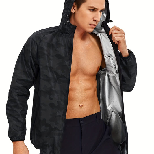 Men's Sweat Sauna Suit Hooded Jacket for Weight Loss