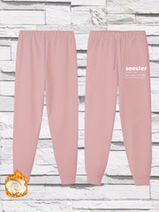 Women's Plus Slogan Print Fleece Joggers