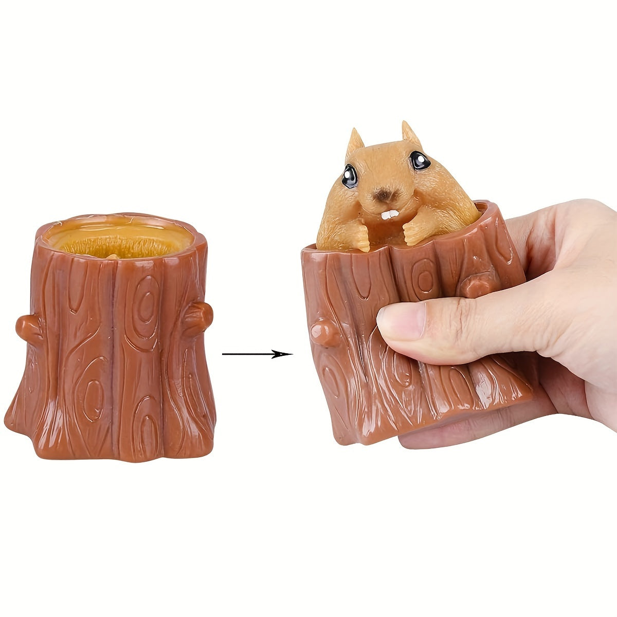 2pcs Squeeze Squirrel Toys for Adults, Stress Relief Fidget Tricky Funny Toys