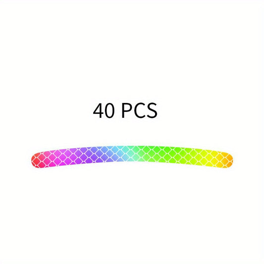 40pcs Car Wheel Hub Reflective Sticker Rim Strips Night Driving Luminous Sticker