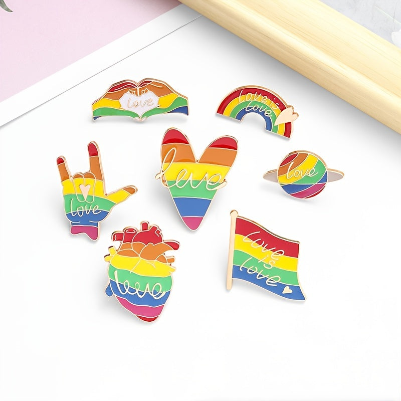 LGBT Rainbow Love Brooch for Men