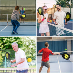Set Of 4 Paddles & Balls Wooden Pickleball Set