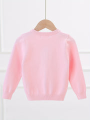 Girls' Sweet Bowknot Knit Cardigan for Spring and Fall