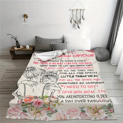 Mother's Flannel Blanket - Daughter Gift, Soft & Warm for Bed, Sofa, Camping
