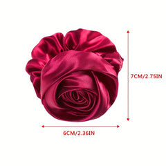 Solid Rose Silk Scrunchie Ponytail Holder Hair Band
