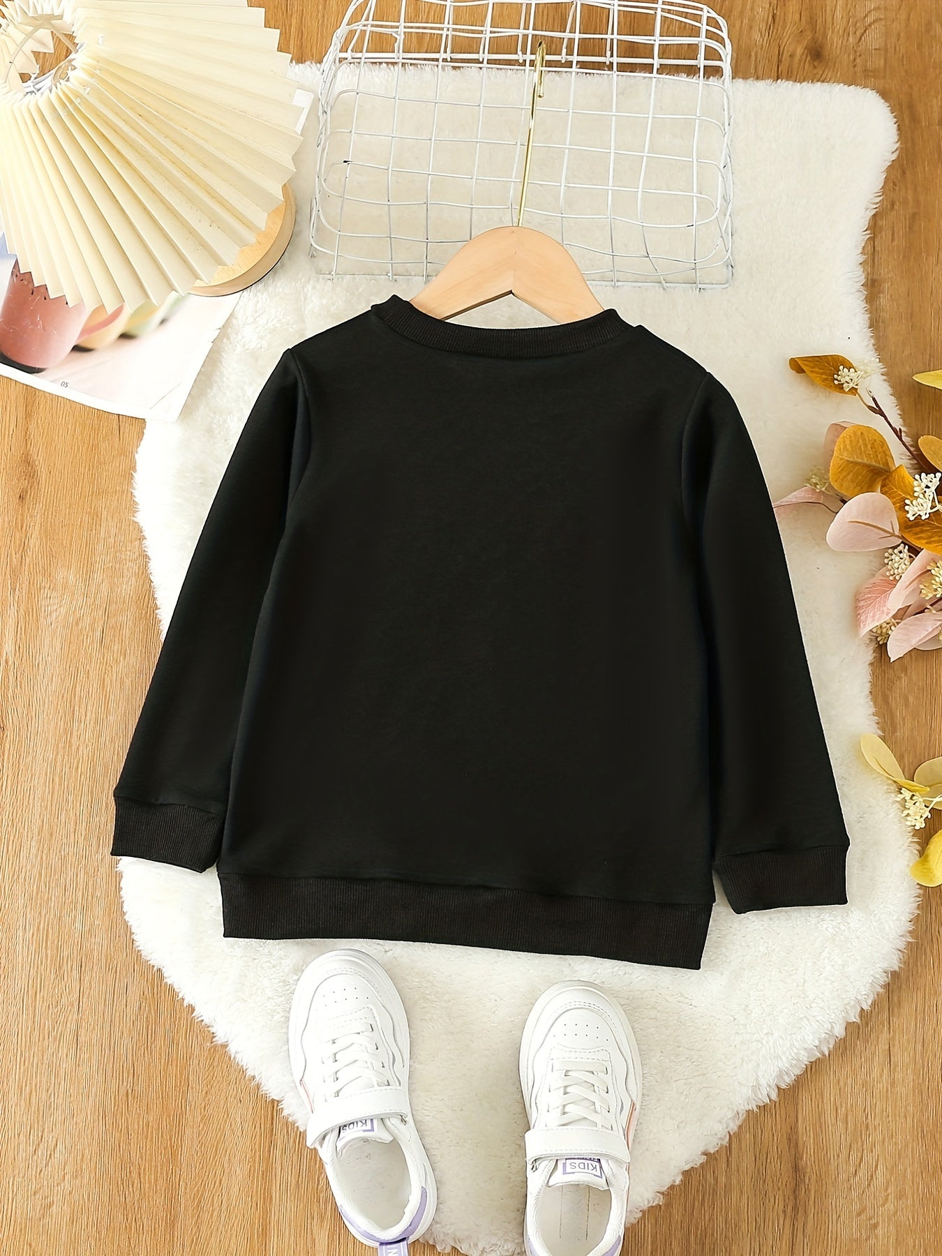 Daddy's Girl Print Crew Neck Sweatshirt Top For Girls