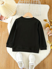 Daddy's Girl Print Crew Neck Sweatshirt Top For Girls