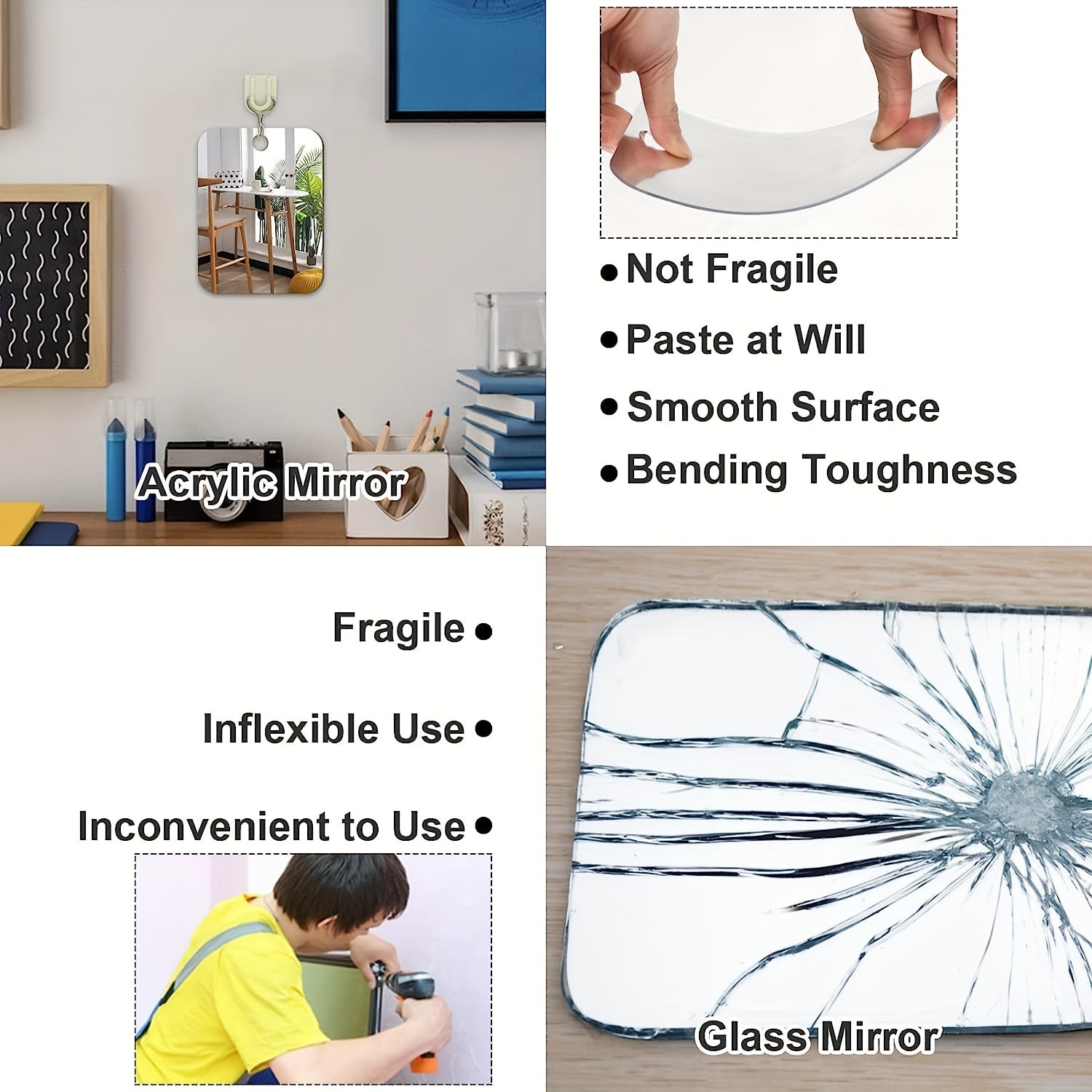Portable Fogless Shower Mirror for Men and Women