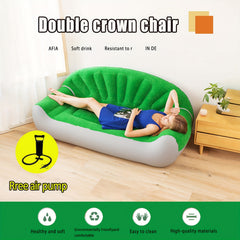Double Outdoor Inflatable Sofa Crown Plush Lazy Bed