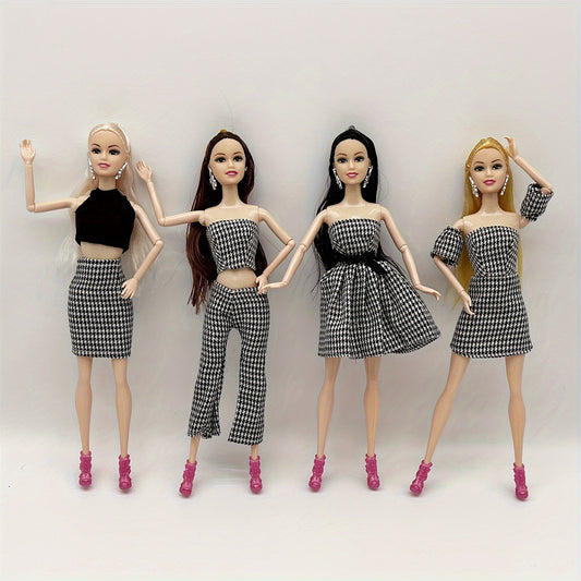 Movable Plaid Doll Kids Gift for Festivals