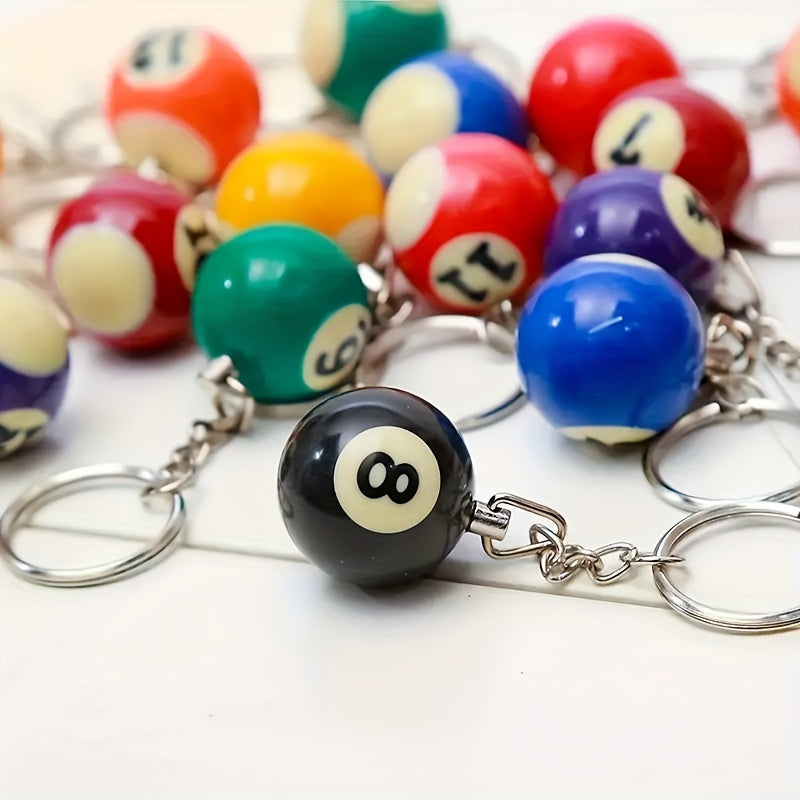 Mini Billiards Shaped Keychain Colorful Small Ball Keychain Hanging Decoration