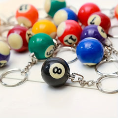 Mini Billiards Shaped Keychain Colorful Small Ball Keychain Hanging Decoration