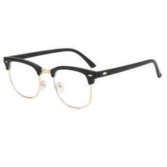 Classic Anti Light Glasses Frame Square Half Metal Half Frame