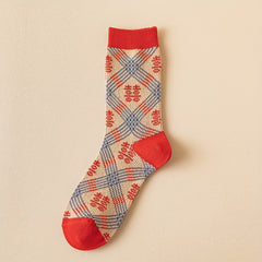 Geometric Pattern Mid Tube Socks