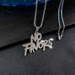 Punk Hip Hop Silver Rhinestone Letter Necklace