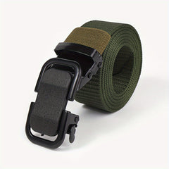 Nylon Canvas Webbing Belt with Metal Buckle for Men