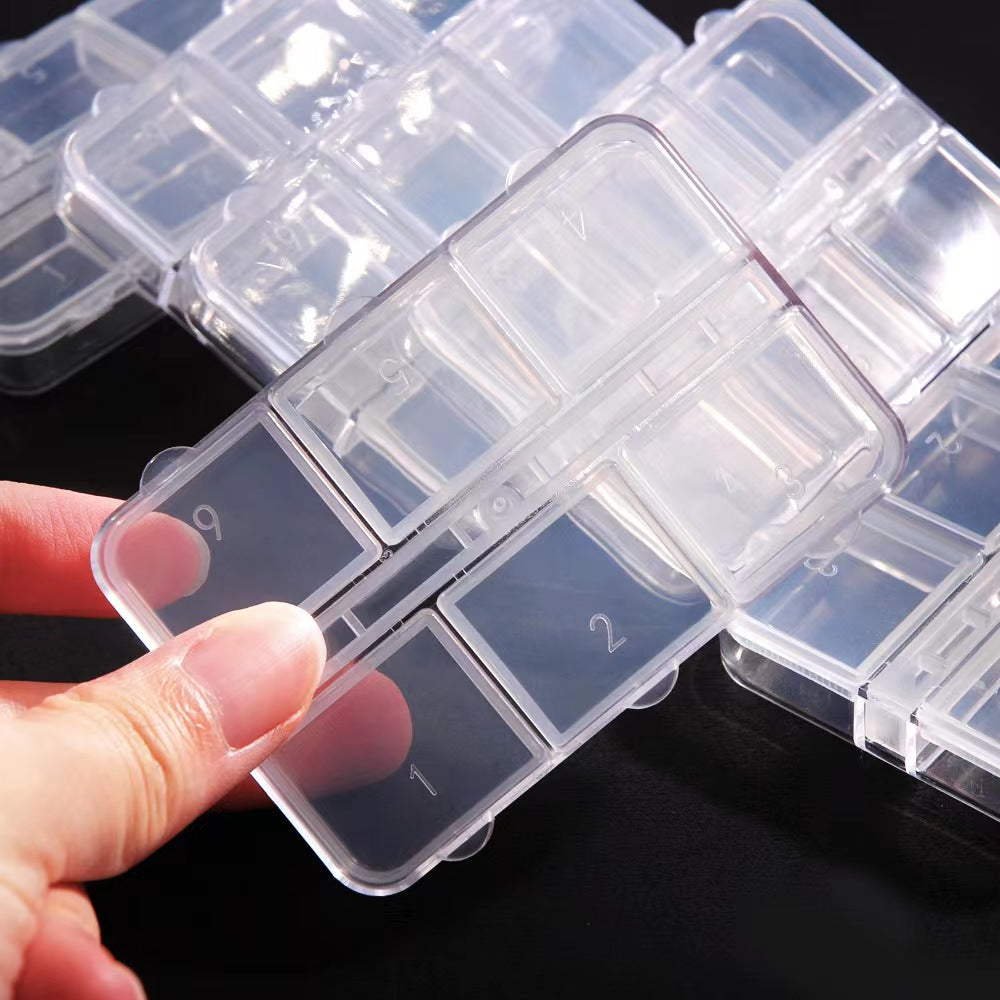 6 Grid Transparent Plastic Storage Box with Lid