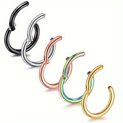 5pcs Stainless Steel Nose Ring Hoop Ear Cartilage Earrings Piercing Jewelry