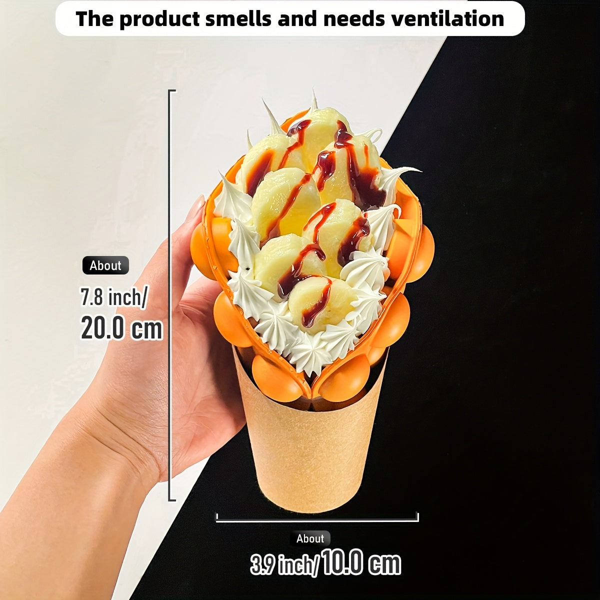 Realistic Egg Waffle Model Display Prop for Bakeries