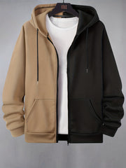 Men's Cartoon Pattern Hoodie Jacket with Zipper