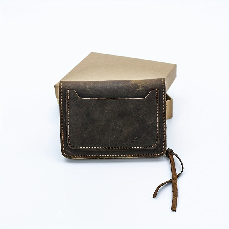 Vintage Crazy Horse Leather Wallet with Coin Pocket