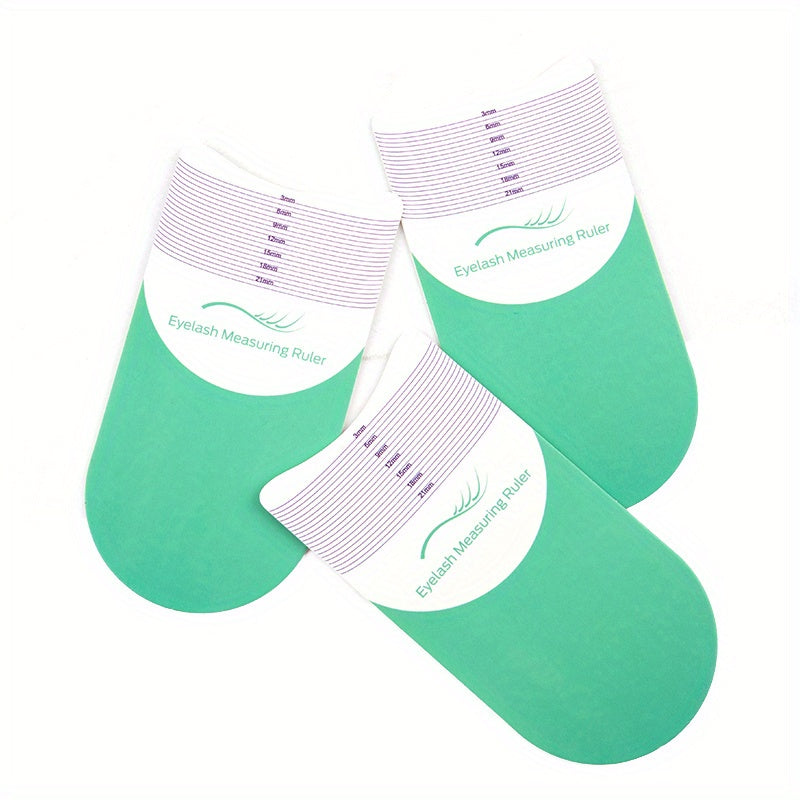 3Pcs Eyelash Ruler Stencils for Measuring Length and Curling Degree Beauty Tool