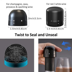2 pcs Silicone Vacuum Wine Bottle Stopper - Keep Wine Fresh & Preserve Flavor